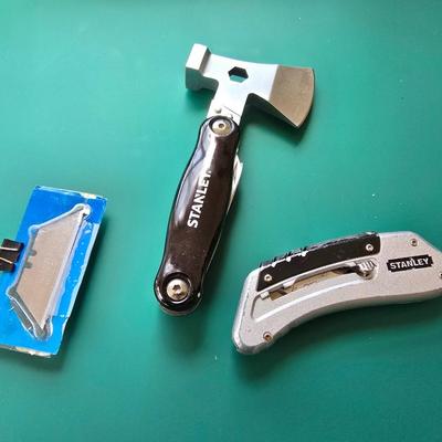 Stanley Stainless Steel Multi-Tool Camping Multi-Tool hatchet with Stanley utility knife and blades