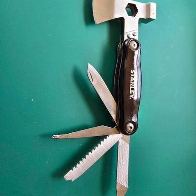 Stanley Stainless Steel Multi-Tool Camping Multi-Tool hatchet with Stanley utility knife and blades