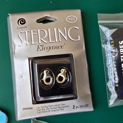 Jewlery making supplies - Sterling silver hasps - wire - end caps - .925 pendant bail and more