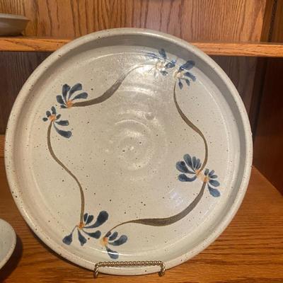 SUSAN ANDERSON SIGNED STONEWARE/POTTERY PLATTER AND BOWL