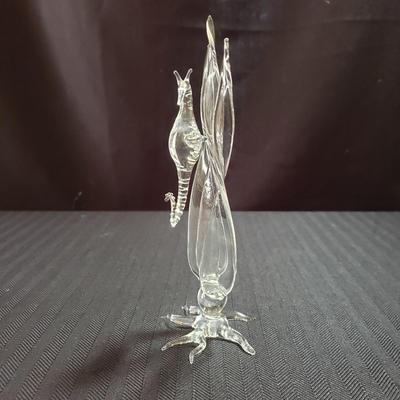 Lalique "Perche" Fish And A Dorofee Signed Glass Seahorse Figurine (O-KD)