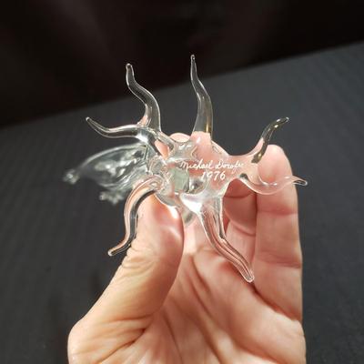Lalique "Perche" Fish And A Dorofee Signed Glass Seahorse Figurine (O-KD)