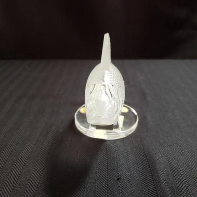 Lalique "Perche" Fish And A Dorofee Signed Glass Seahorse Figurine (O-KD)