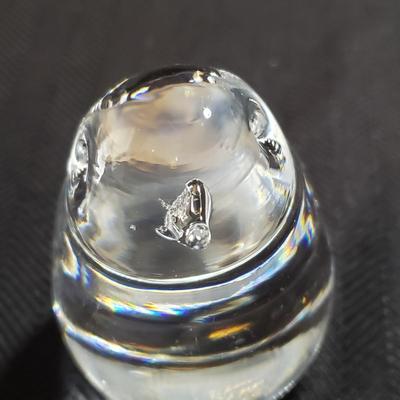 Lalique Frosted Sparrow & Smaller Glass Bird Figurines (O-KD)