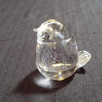 Lalique Frosted Sparrow & Smaller Glass Bird Figurines (O-KD)