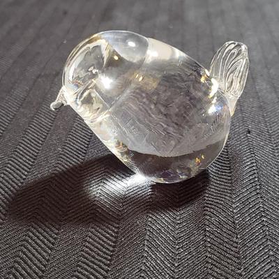 Lalique Frosted Sparrow & Smaller Glass Bird Figurines (O-KD)