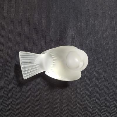 Lalique Frosted Sparrow & Smaller Glass Bird Figurines (O-KD)