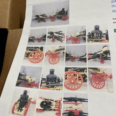 Cast iron horse drawn pumper engine