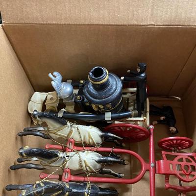 Cast iron horse drawn pumper engine