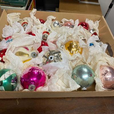 Box of antique ornaments