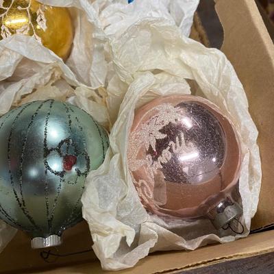 Box of antique ornaments