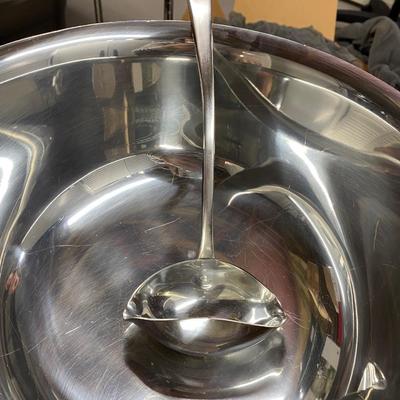 Kirk Steiff punch bowl, ladle, platter and cups