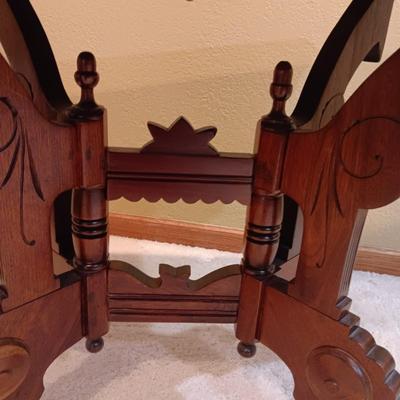 ANTIQUE CARVED WALNUT SIDE TABLE