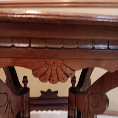 ANTIQUE CARVED WALNUT SIDE TABLE