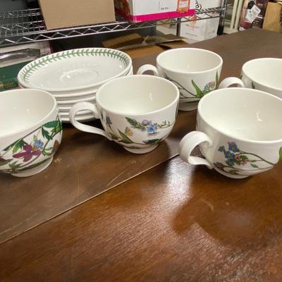 Set of 5 Portmeirion tea/coffee cups and saucers