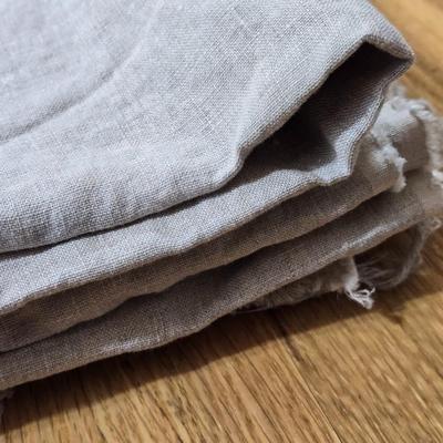 Tan and Eggshell Linen Fabric