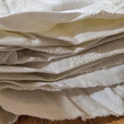 Tan and Eggshell Linen Fabric