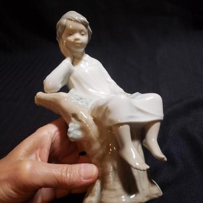 Nao by Lladro "Foot Massage" & Lladro "Thinking Boy" (O-KD)
