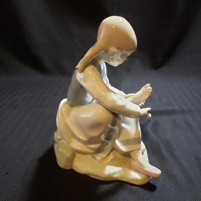 Nao by Lladro "Foot Massage" & Lladro "Thinking Boy" (O-KD)