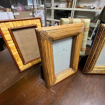 Lot of 6 wood/wicker frames