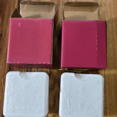 (2) New Porcelain Heart Box Ornaments