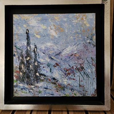 Original Art on Board - Pines in Snowstorm