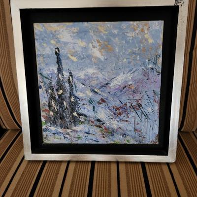 Original Art on Board - Pines in Snowstorm