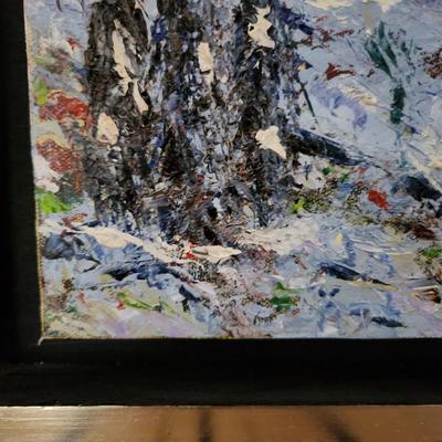 Original Art on Board - Pines in Snowstorm