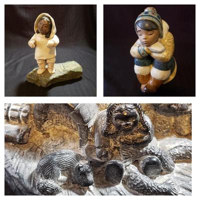 Lladro "Pensive Eskimo Boy" & Nuvuk Igloo & More (O-KD)