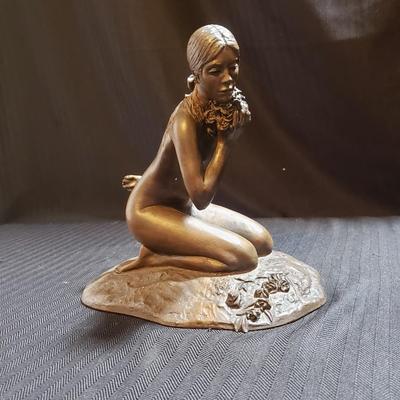 Signed M. Stelzer "Kneeling Nude With Flowers" (O-KD)