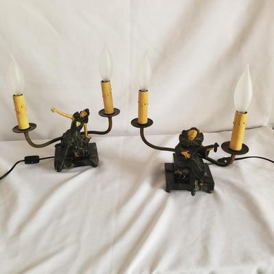 Art Deco Bronze and Marble Lamps (SR-EL)