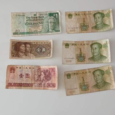 Collection of bills from different countries