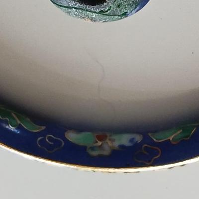 Vintage Cloisonne Bangle, Chinese Cloisonne Bangle bracelet with earrings and a trade bead