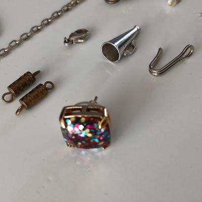Assortment of Jewlery making / repair - and two cable necklaces