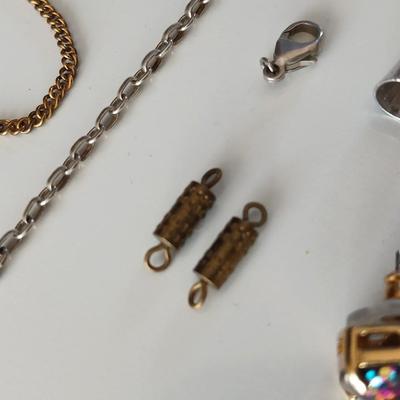Assortment of Jewlery making / repair - and two cable necklaces