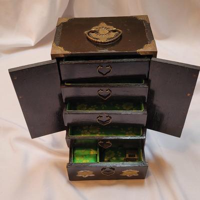 Two Asian Jewelry Boxes and Divider Screen (SR-EL)
