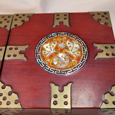 Two Asian Jewelry Boxes and Divider Screen (SR-EL)