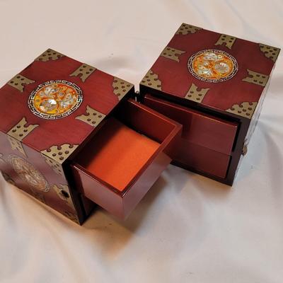 Two Asian Jewelry Boxes and Divider Screen (SR-EL)