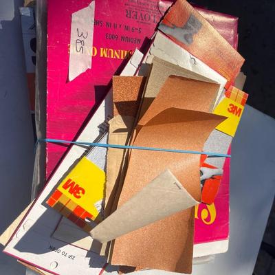 Stack of various sand paper