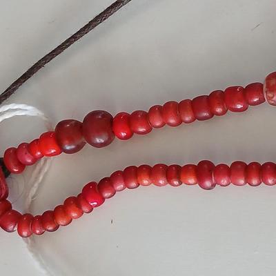 St. Lawrence Island Alaska trade bead necklace - a boho wooden necklace - and more