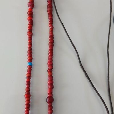 St. Lawrence Island Alaska trade bead necklace - a boho wooden necklace - and more