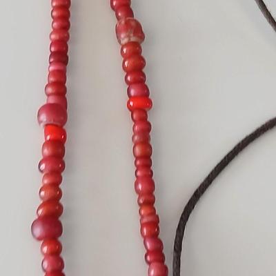 St. Lawrence Island Alaska trade bead necklace - a boho wooden necklace - and more