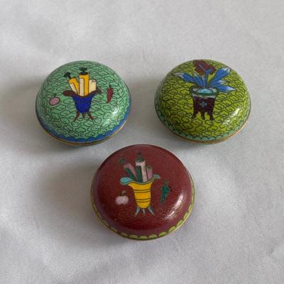 Three Cloisonné Enamel Trinket Boxes (GB-DZ)