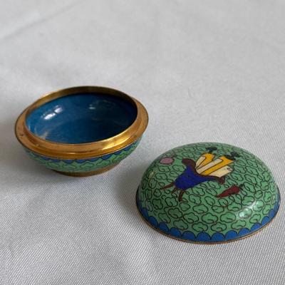 Three Cloisonné Enamel Trinket Boxes (GB-DZ)