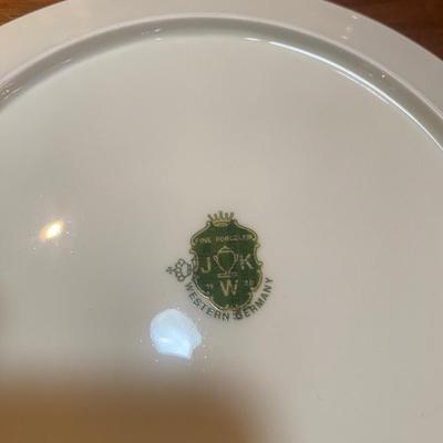 JWK FINE PORCELAIN PLATES FROM W. GERMANY AND 3 GOEBEL BLUE BIRDS