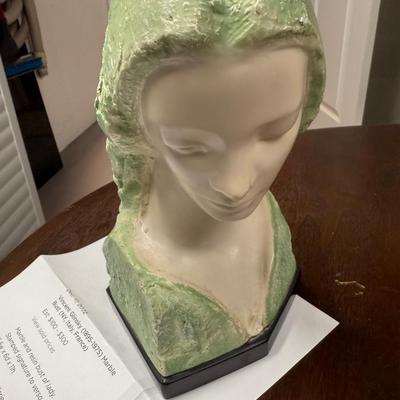 Marble and resin bust of lady