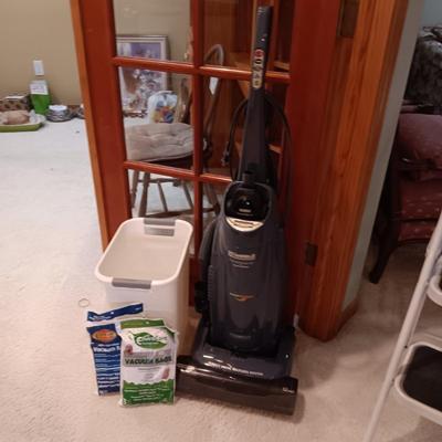 KENMORE INTELI CLEAN VACUUM, FOLDING STEP STOOL AND TRASH CAN