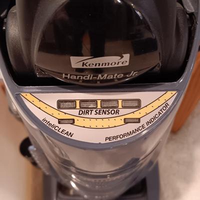 KENMORE INTELI CLEAN VACUUM, FOLDING STEP STOOL AND TRASH CAN