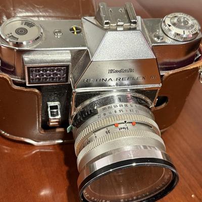 Vintage Kodak camera and case