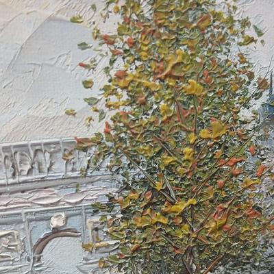 Vintage Original T. Carson Oil on Canvas Impressionist Painting of Paris France Signed and Framed